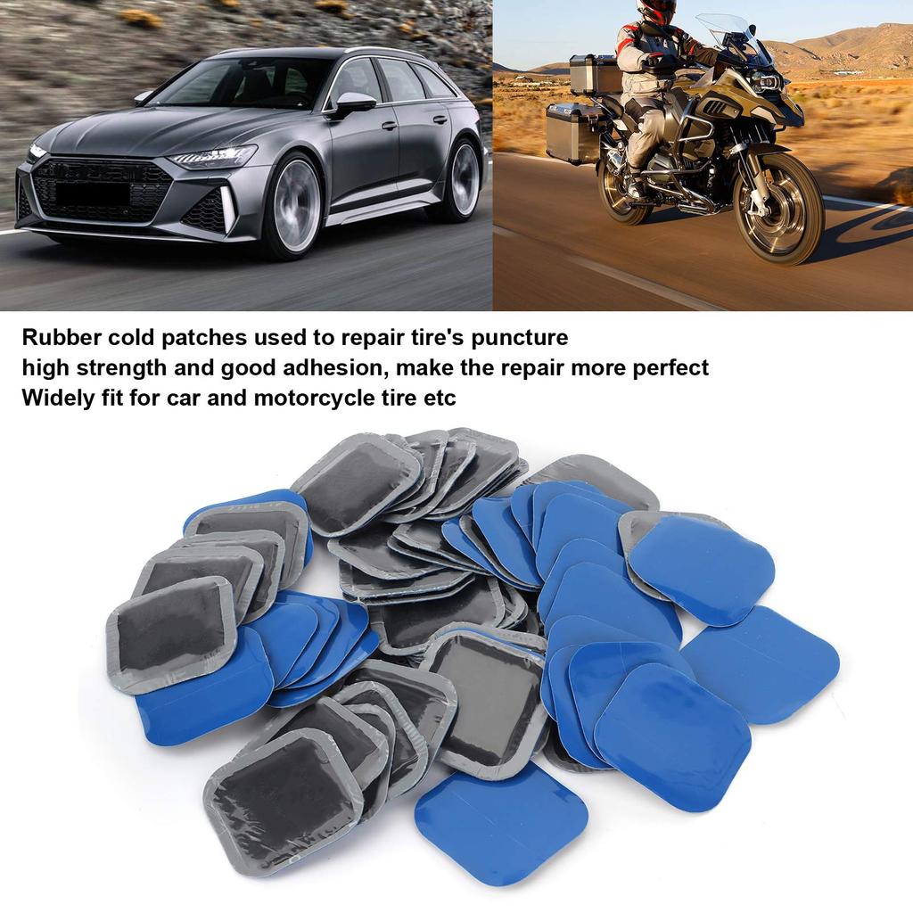 60PCS Car Tire Repair Patch Tool - 55mm Automotive Rubber and Motorcycle Emergency Solution
