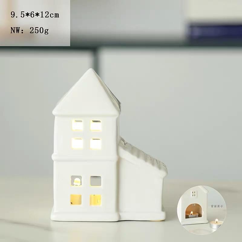 Ceramic House Candle Holder, Nordic Creative Candlestick for Home, Dinner & Wedding Table Decor