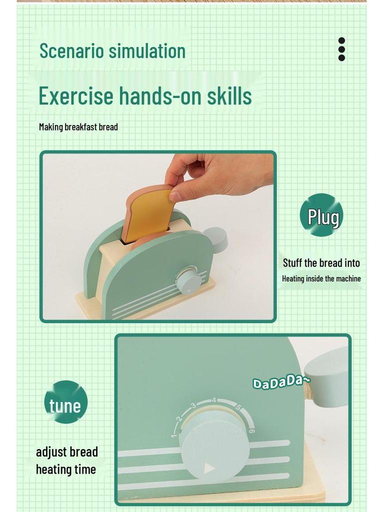 Kids' Wooden Coffee Maker & Mixer: Pretend Kitchen Playset for Early Learning & Role-Playing