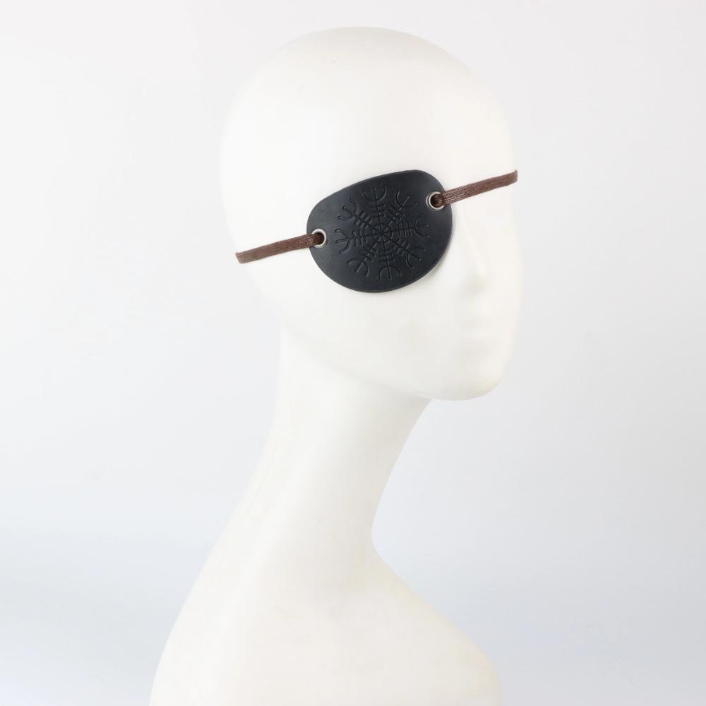 Hand Made Flat Profile Eyepatch Leather Halloween Costume Accessories Pirate Eye Mask