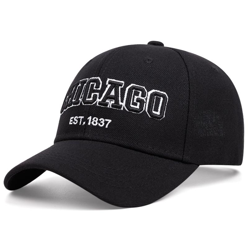 Eenvoudige En Modieuze Nieuwe Baseballpet Chicago Geborduurd Dagelijkse Vrije Tijd Sport Zonneklep Pet Skateboardpet black
