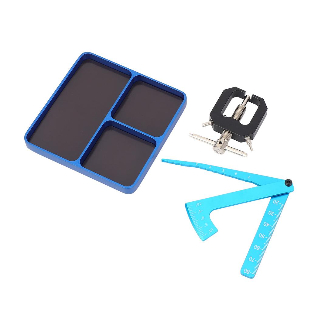 RC Screw Tray Aluminum Alloy RC Nuts Storage Fixing Tools Holder Plate with Disassembly Tool and
