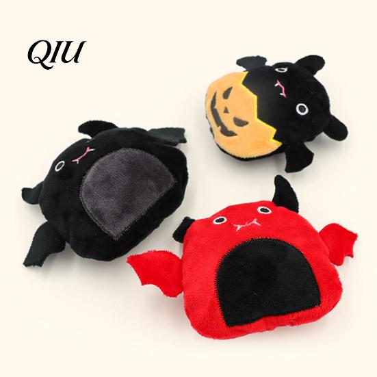 Chew Resistant Cat Toy Halloween Catnip Plush for Cats, Bat Devil Cartoon Kicker with Interactive Toys Crinkle, Durable Chewing Play Kittens,