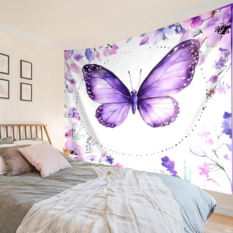 Purple Butterfly Dreams Tapestry, Unique Design Tapestry, Wall Decor for Bedroom,Livingroom, Playroom,Heartwarming Fan Holiday Gifts