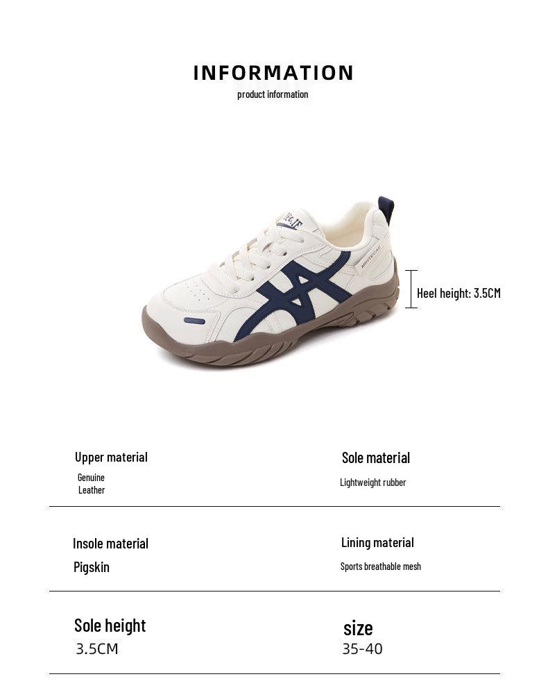 2025 New Soft-Soled Korean Flat Leather Running Shoes - Trendy & Comfortable