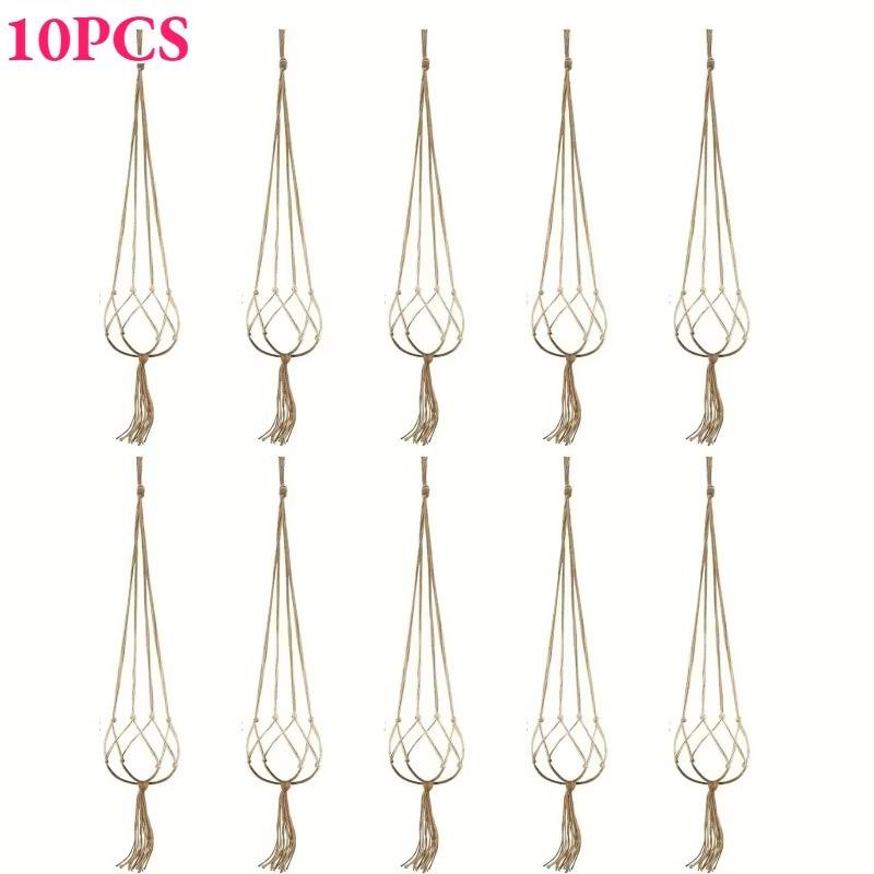 

10/20pc Natural Jute Plant Basket Liners 90cm Vintage Rope Plant Hanging Basket Handmade Striped Flower Pot Stand Indoor/Outdoor