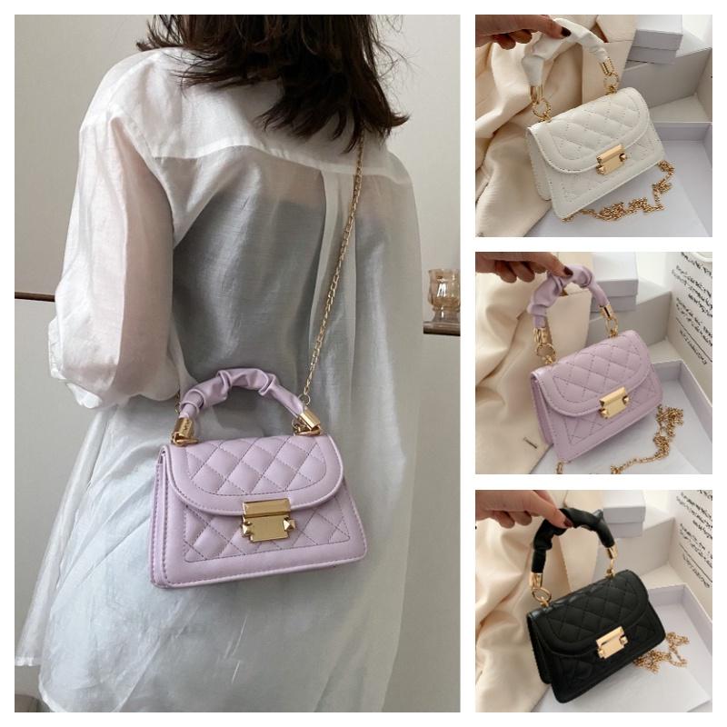 Stylish Streetwear Pu Shoulder Bag Trendy Diamond Pattern Design