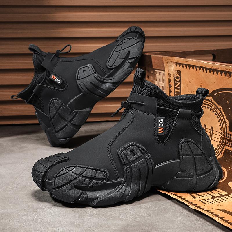 Autumn New Men's Shoes Outdoor Casual Shoes Men's Men's Mid-top Sleeve Shoes Men's Fashion Korean Version Trendy Shoes Non-slip