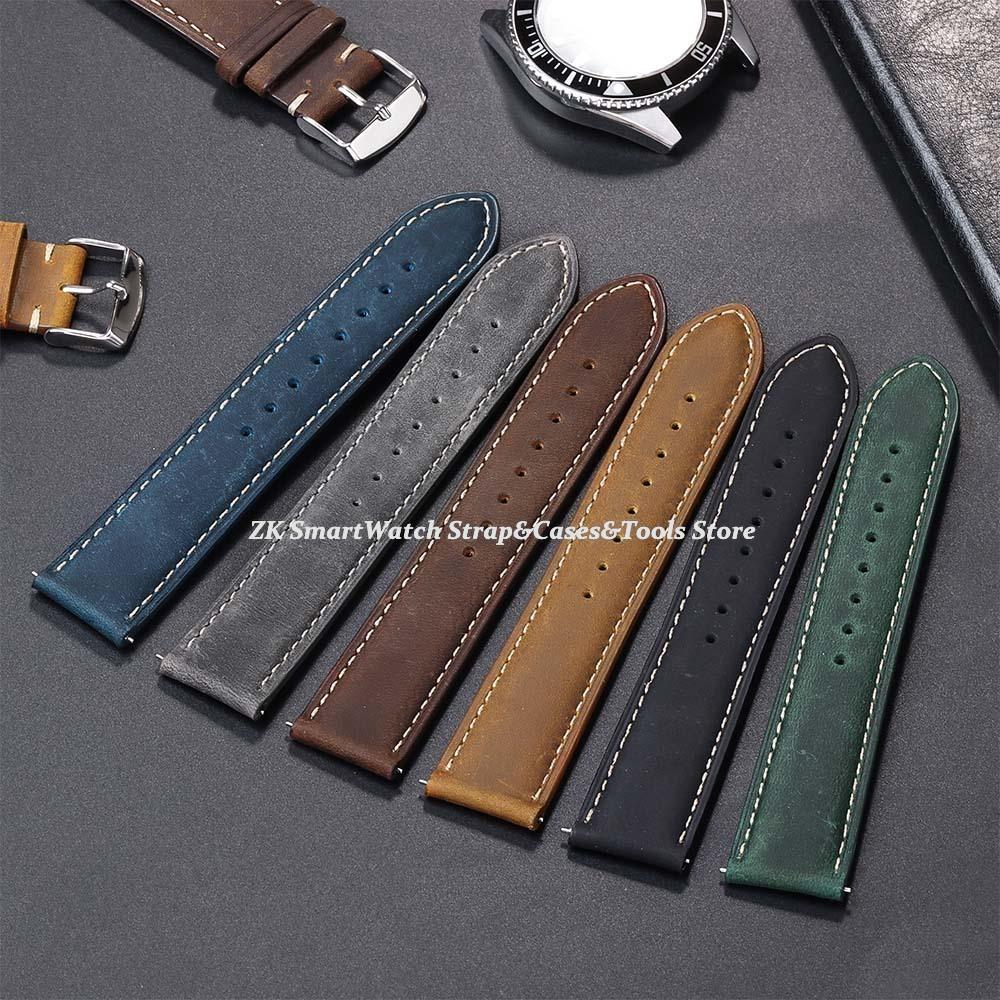 Genuine Calfskin Leather Watchband for Omega Business Watch Band for Seiko 18mm 20mm 22mm Handmade Stitching Cowhide Brown Strap