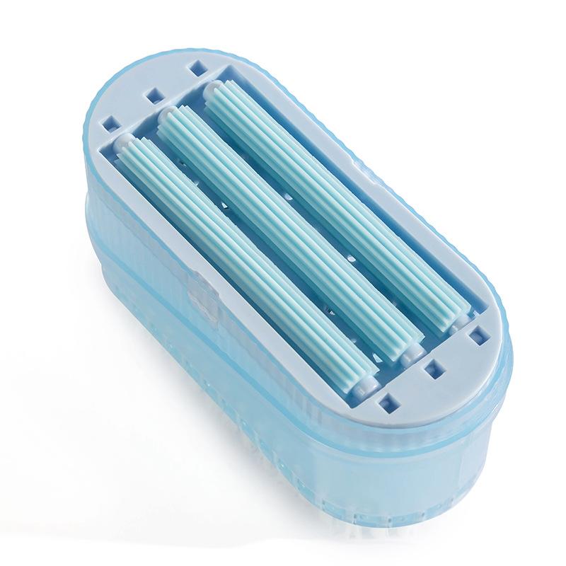 Soap Foaming Box Laundry Brush 2-In-1 with Roller No-Hand Scrub Shoe Brush Multifunctional Soap Drain Storage Box