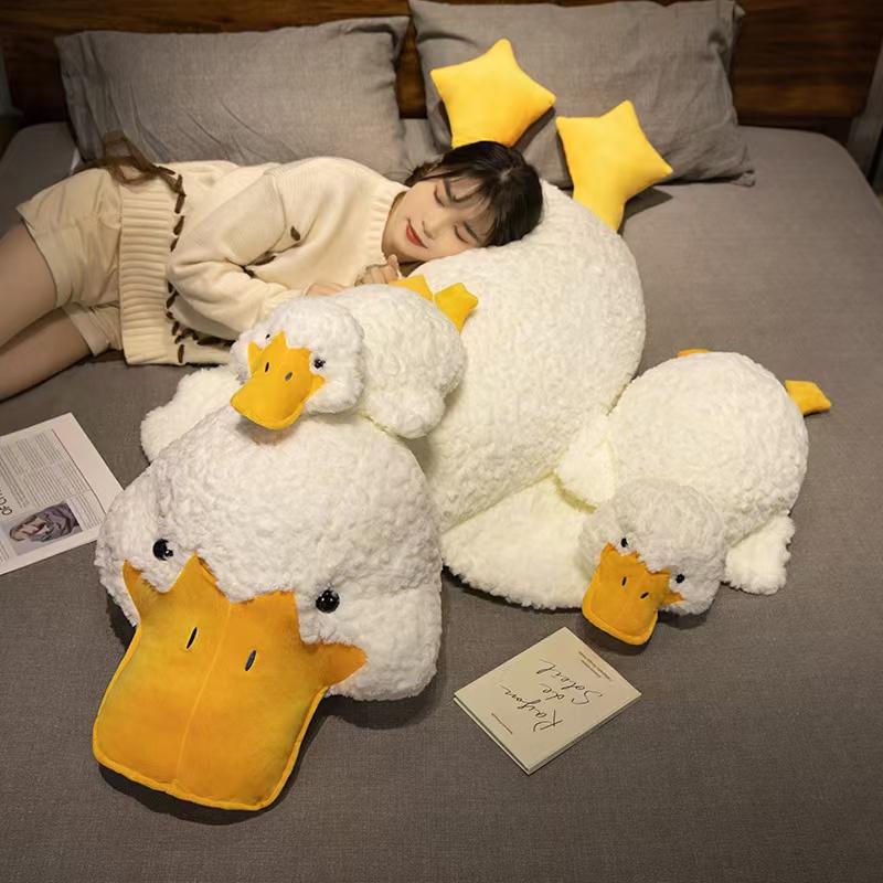 Hot 55/70/120cm Happy Duck Plush Toy Soft Duck Pillow Sofa Cushion Cute Duck Children Girlfriend Birthday Gifts Plush Toys