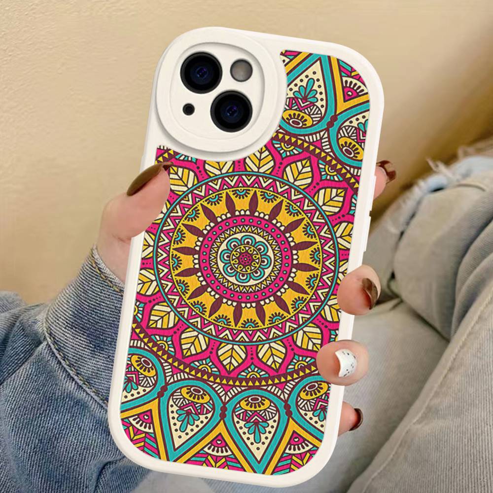 Indian Pattern Mandala Leather Phone Case For IPhone 15 14 13 Pro Max 12 11 16 Plus Phone Cover