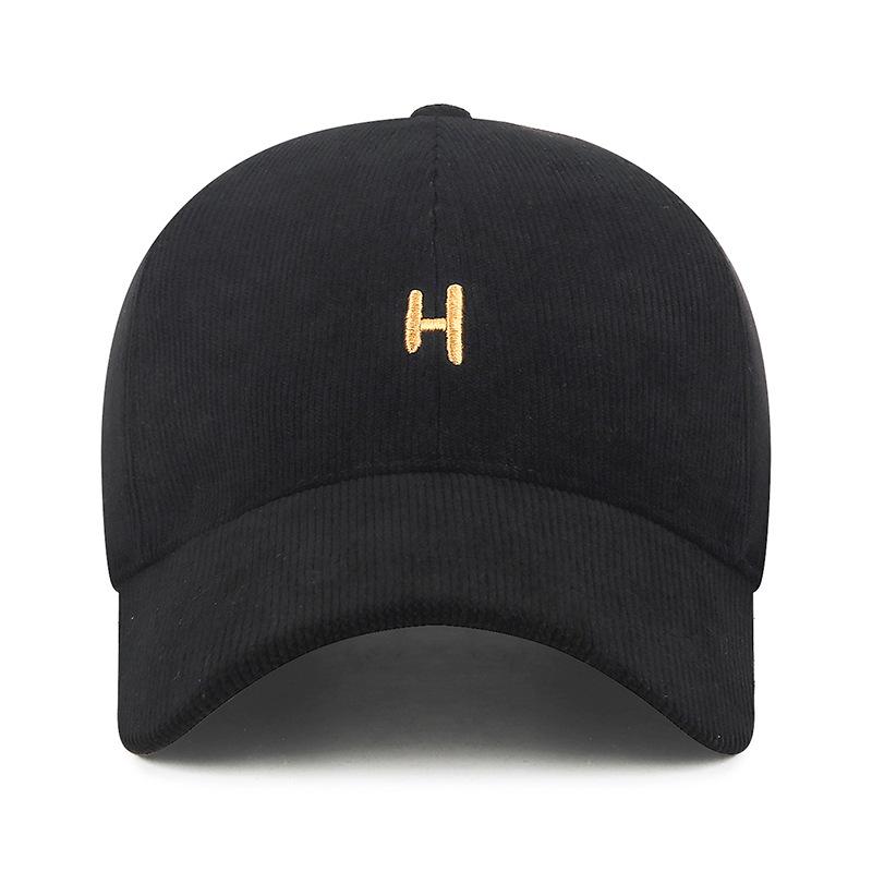 Autumn Winter Embroidery Letters Corduroy Cap Men Women Velvet Warm Baseball Cap