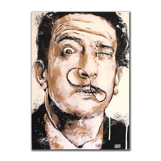 

Абстрактные граффити Дали, художественные картины на холсте, портретный постер с лицом и принтом, настенные художественные картинки для декора стен гостиной, Cuadros 21*30cm