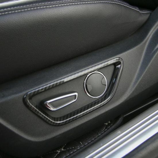 Seat Adjust Control Button Frame Trim Cover For Ford Mustang 2015+ Carbon Fiber