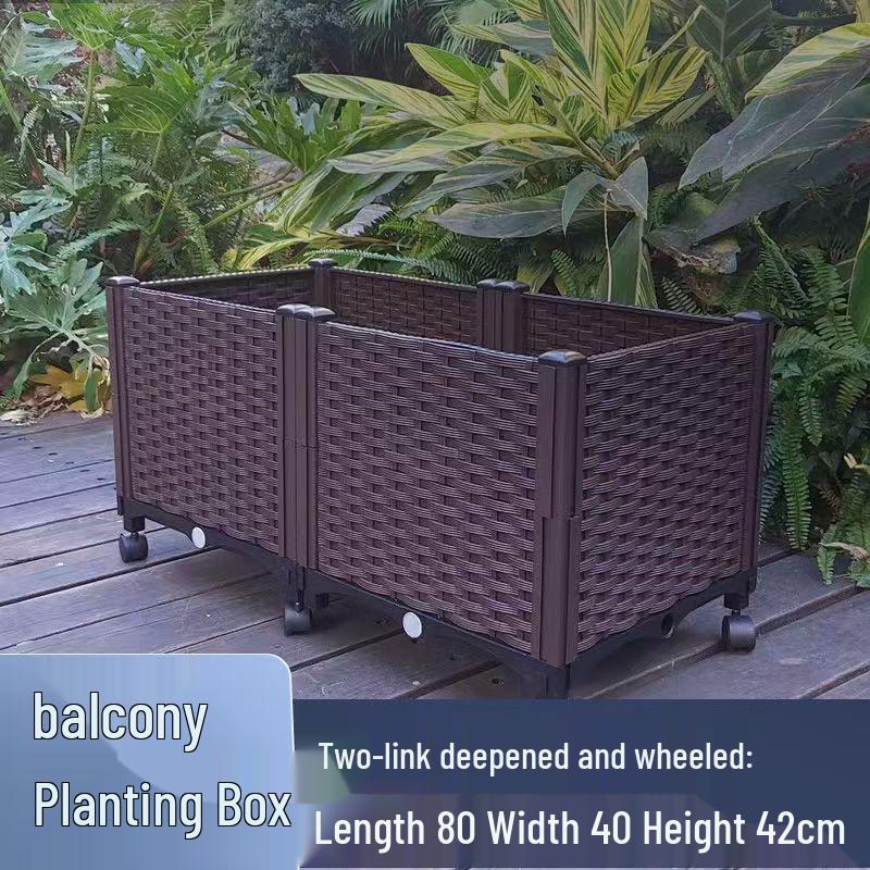 Extra Large Yellow-Edged Rooftop & Balcony Vegetable Planter Box