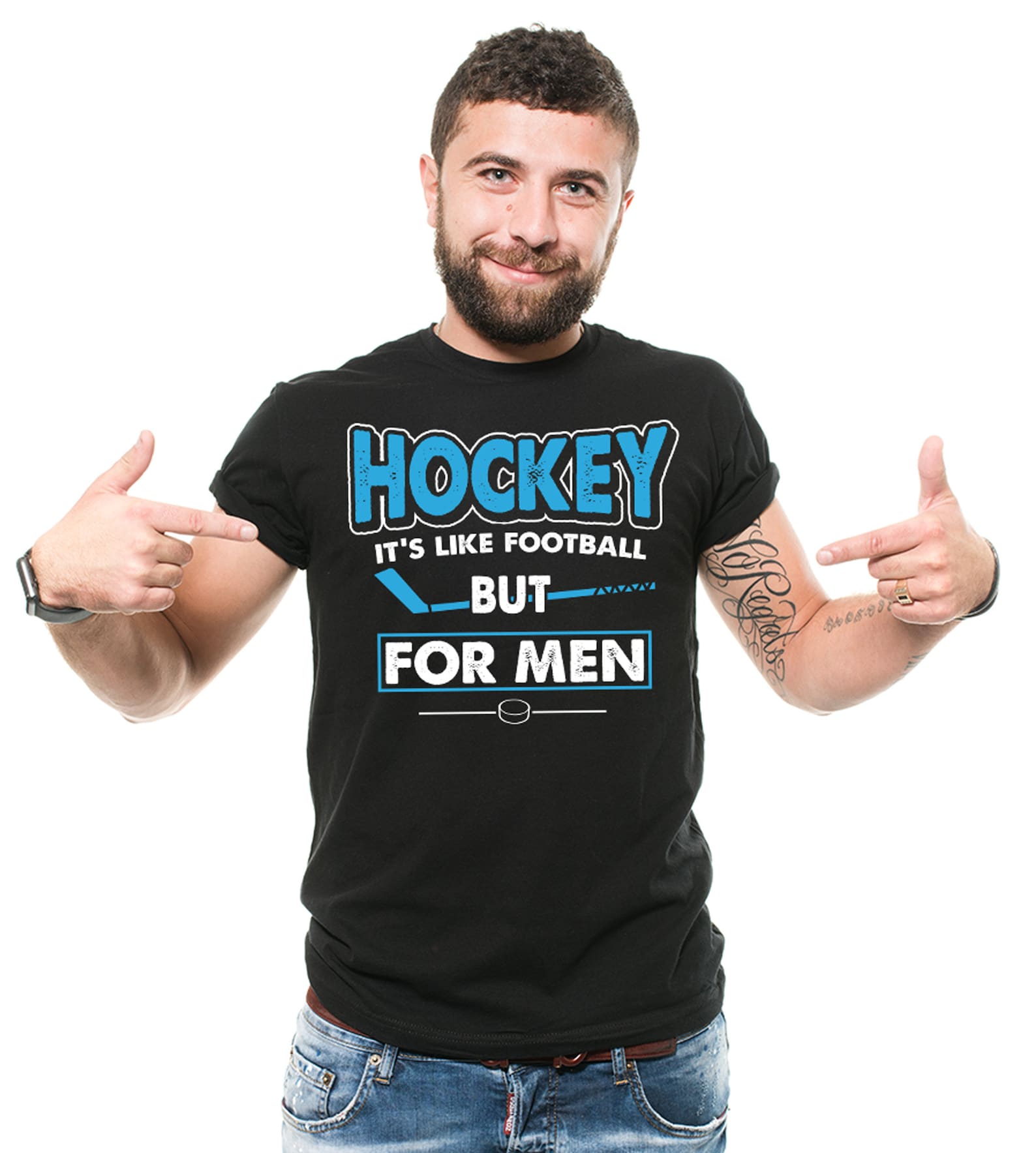 Hockey It s Like Football But For Men Shirt Funny Hockey Shirt Hockey Gifts Hockey Dad Shirt Gift For Men Funny Birthday Gift For Him S