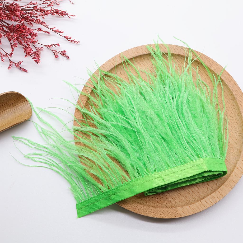 1Meter Real Pink Ostrich Feather Fringe 8-10CM Fluffy Feather Tassel Trim for Clothing Sewing DIY Dress Decoration Accessories