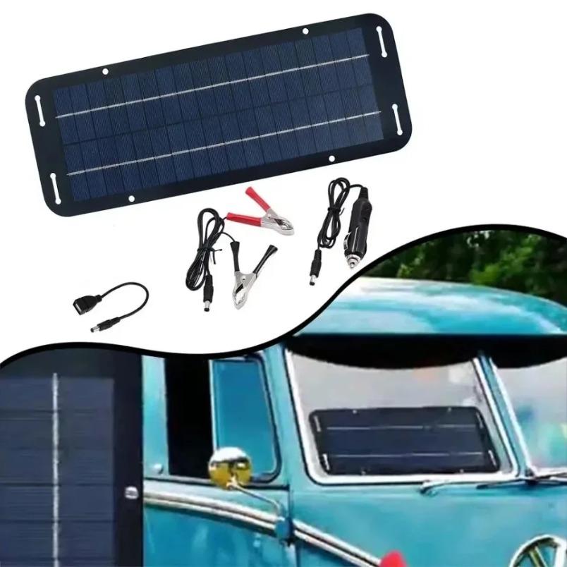 12V Solar Panel Solar Battery Charger Car Van Boat Kit Portable Monocrystalline Solar Battery Trickle Charger