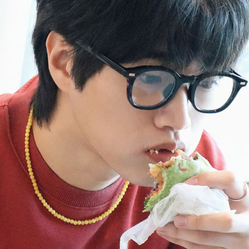 BICYCLE TROPHY BT Gemstone Necklace 13 (4mm Filled Jade Yellow)