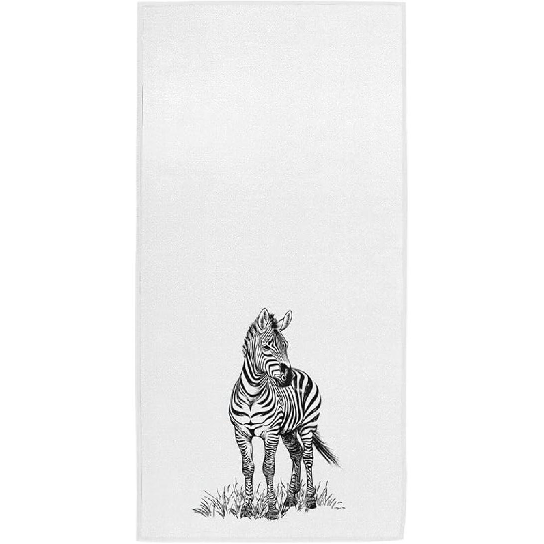 

Привлекательное хлопковое полотенце, Сказочное небо, Летающий зеленый дракон, Мягкое впитывающее полотенце для рук, Декор для гостя, Ванной комнаты, Пляжа, Гостя, Отеля, Спортзала и Спа(16 x зебра