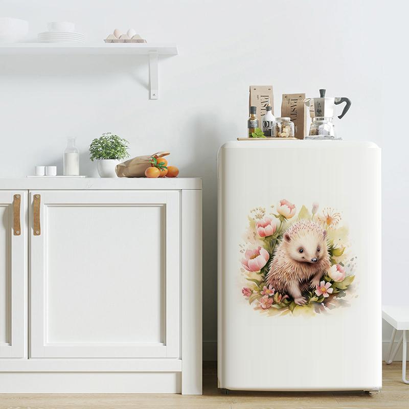 C100#Cartoon Hedgehog Wall Stickers Children's Room Background Home Decoration Mural Living Room Wallpaper Funny Decals