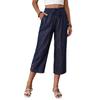 Summer New Arrival Women's Loose Fashion Tencel Denim Casual Cropped Pants 7-inch Length with Pockets European American Style Crossbody