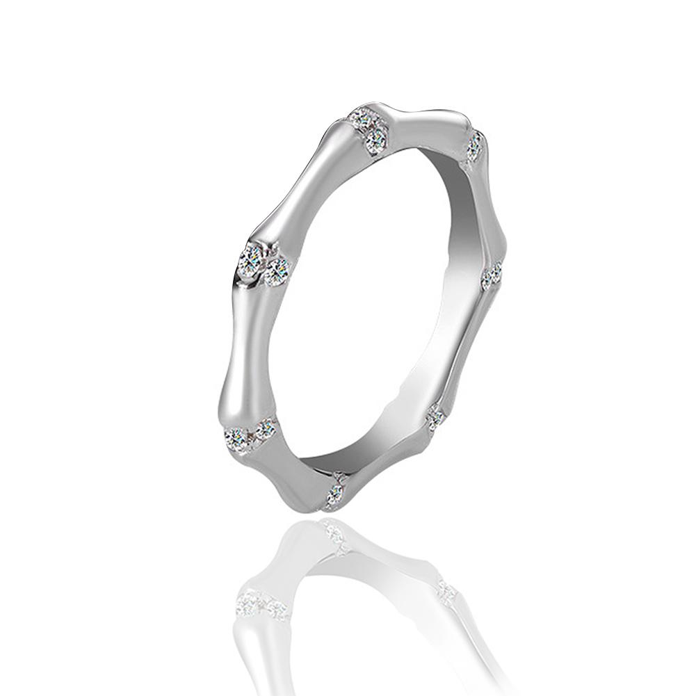 Luxury Bamboo Design Moissanite Ring S925 Sterling Silver Elegant Couple Rings for Wedding Engagement Minimalist Matching Rings