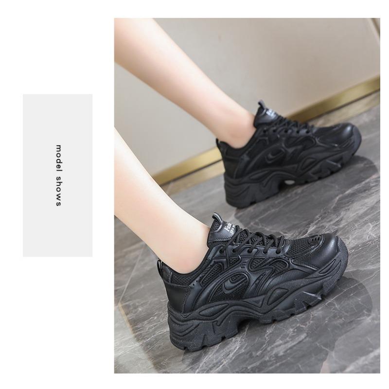 Black Internet Celebrity Thick Soled Fashionable Student Sports Shoes Casual Women's Shoes Spring