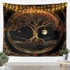Tree Of Life Tapestry for Bedroom  Exotic Boho Wall Tapestry Aesthetic Gothic Damask Vintage Floral Tapestries Bohemian Sun
