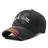 Unisex Distressed Embroidered Cotton Baseball Cap with Soft Brim for Sun Protection