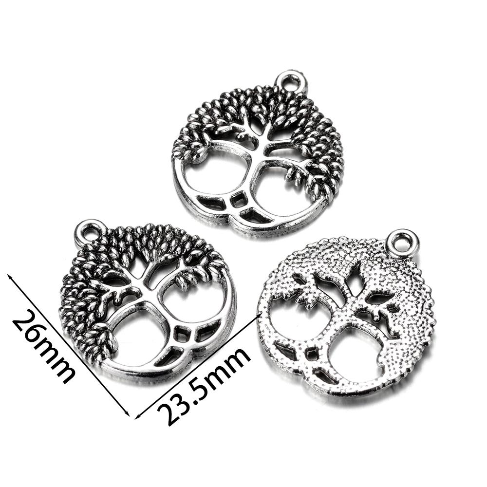 20Pcs/Lot Alloy Plant Pendant Tree Charms for DIY Bracelet Necklace Earrings Pendant Jewelry Making Accessories