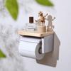 Single Toilet Paper Birch Bathroom with Cutting Suitable for Rental Easy Decorative Convenient Cutting Function Holder, Wood, Black, DIY, Stylish,