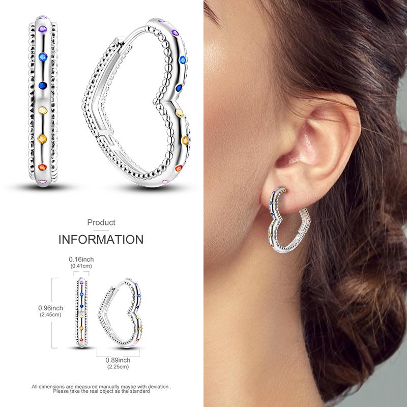 Boucles d'Oreilles Créoles en Argent 925 Zircon Coloré Boucles d'Oreilles Créoles Pavées Pour Femmes Filles Bijoux Cadeau