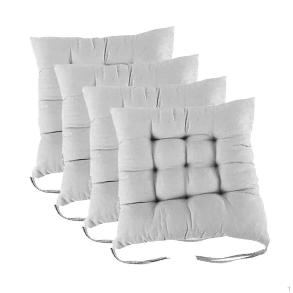 4 Pack Chair Cushions for Indoor Kitchen Use with Non-Slip Feature And Ties