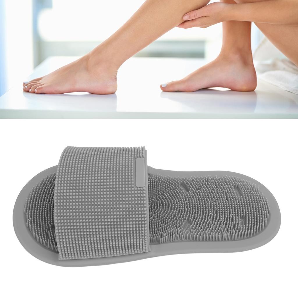 1 Piece Shower Foot Scrubber Soft Silicone Non Slip Suction Cups Foot Cleaner Slipper Without Bending