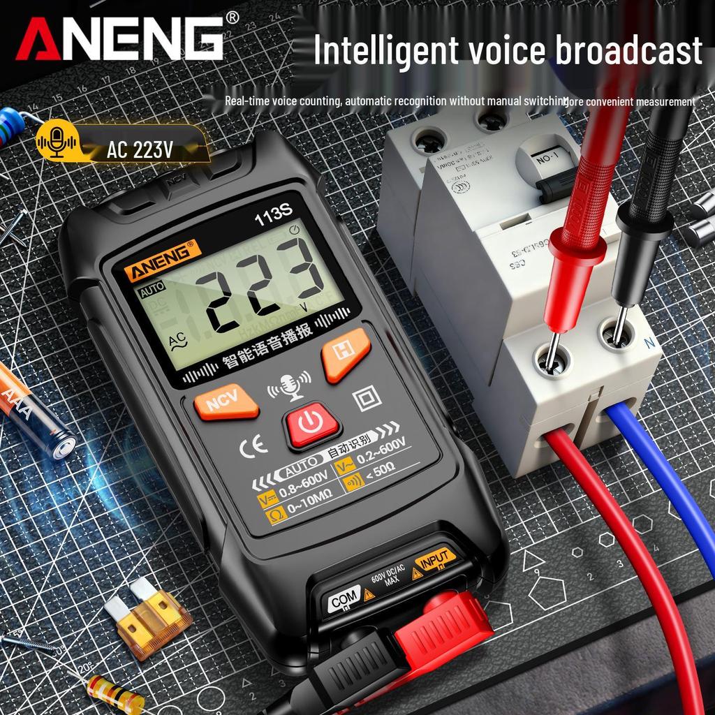 ANENG 113S Digital Smart Voice Multimeter: High-Precision, Multi-function, Fully Automatic Electrician's Universal Meter.