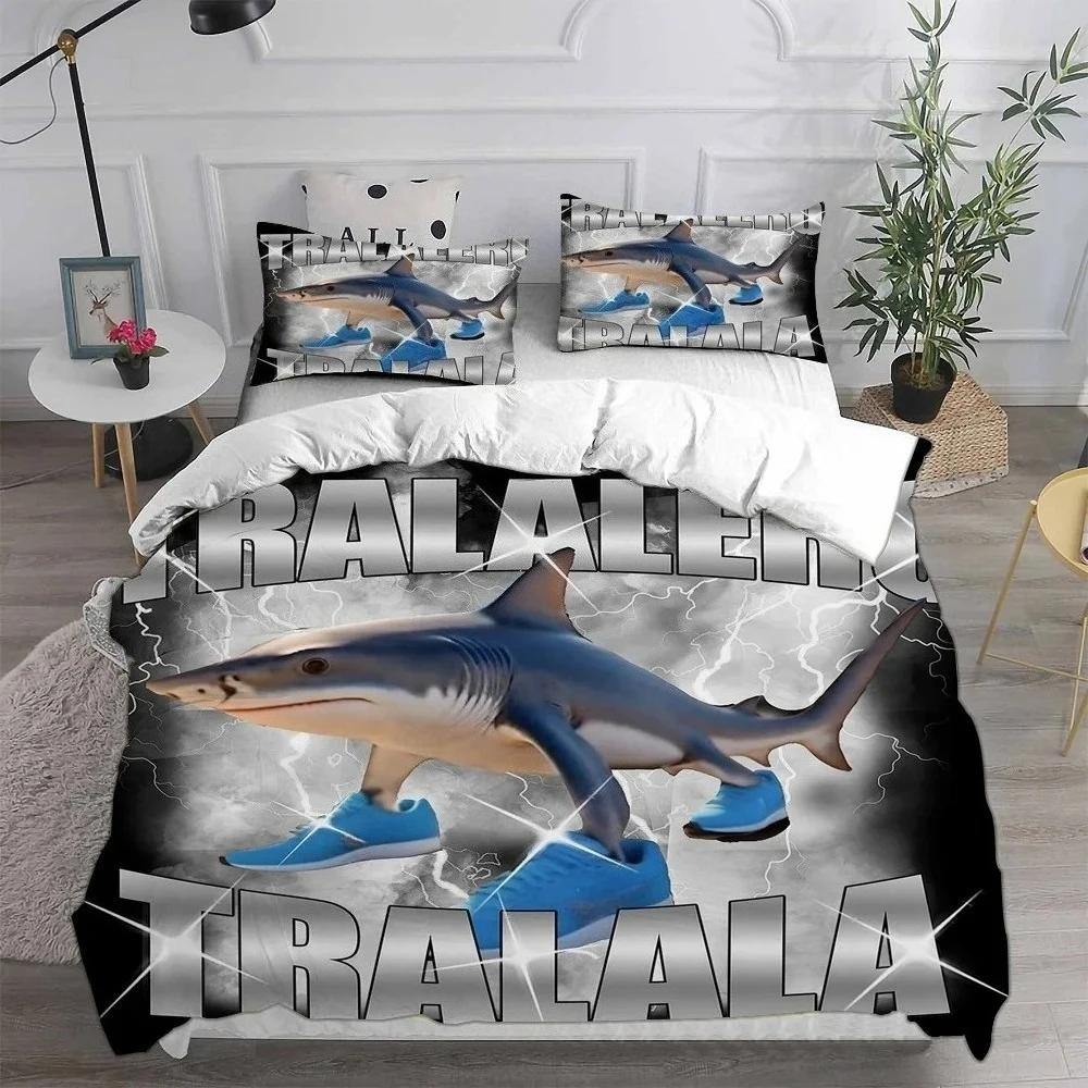 ai Italian Brainrot Tung Tung Sahur Bedding Sets Comforter Duvet Cover Set 2/3Pcs Home Christmas Decoration Wacky Gift