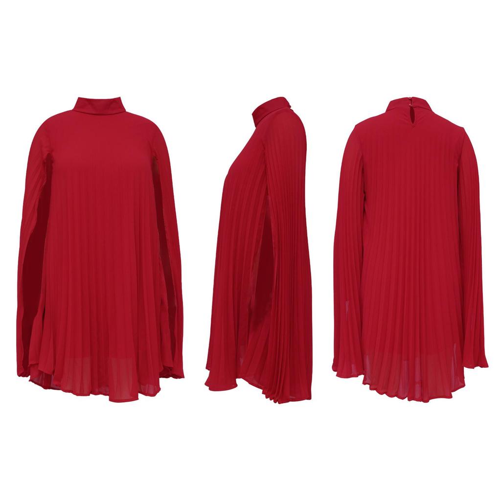 Women's Solid Color Batwing Sleeve Loose Chiffon Dress