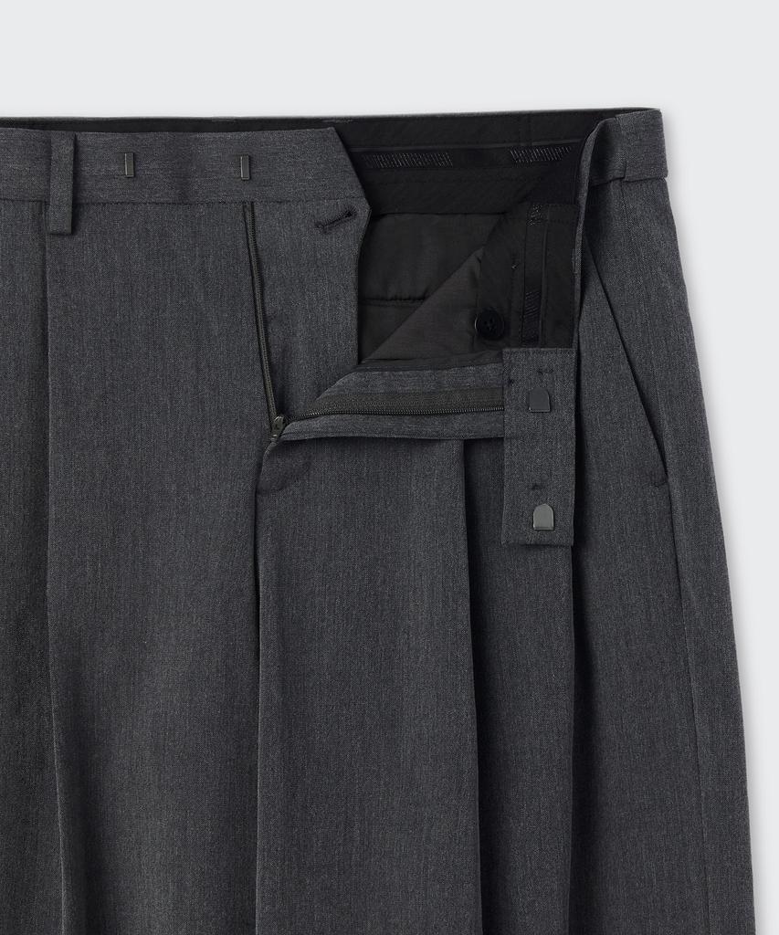 MUSINSA STANDARD Super Wide Hidden Banding Slacks [Medium Gray]