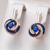 Blue Natural Zircon Bridal Wedding Drop Earrings For Women Fashion  Rose Gold And Black Plating Daily Fine Jewelry