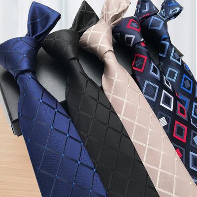 Men Business Tie Lightweight Multipurpose Adjustable Different Patterns Plaid Print Decorative Gentleman Wedding Daily Wear Necktie Clothes Accessory