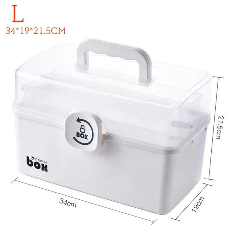 3-Tier Medicine Storage Box First Aid Kit Container Portable Plastic Medicine Storage Organizer Multipurpose Drug Distribution