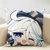 Furina Cute Genshin Impact Cushion Cover Natural Linen Organic Fabric DoubleSided Printing Room Sofa Decor Pillow Case