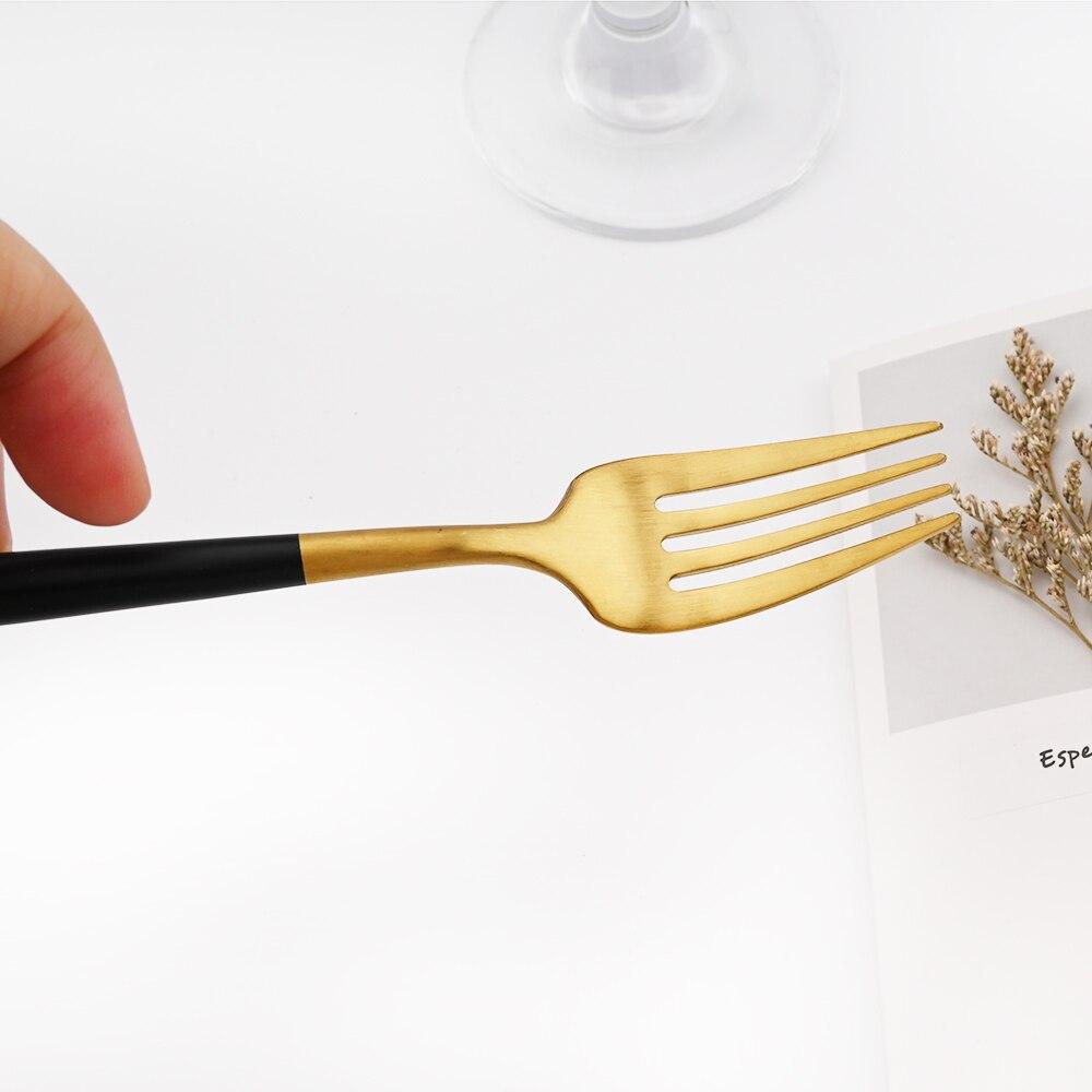 Sada příborů z nerezové oceli 304 Black Gold Sada příborů Nůž Vidlička Lžíce Sada nádobí Čajová lžička Vidlička příbory Sada kuchyňského příboru