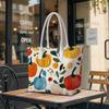 Autumn Pumpkin Print Tote Bag Casual Large Capacity Daily Shopping Shoulder Handbag for Women