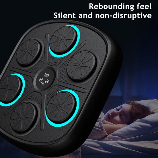 Smart Music Boxing Machine Wall Mounted Speed Modes Adjustable Electronic LED Boxing Training Target Punching Pad Home Gym Workout Equipment