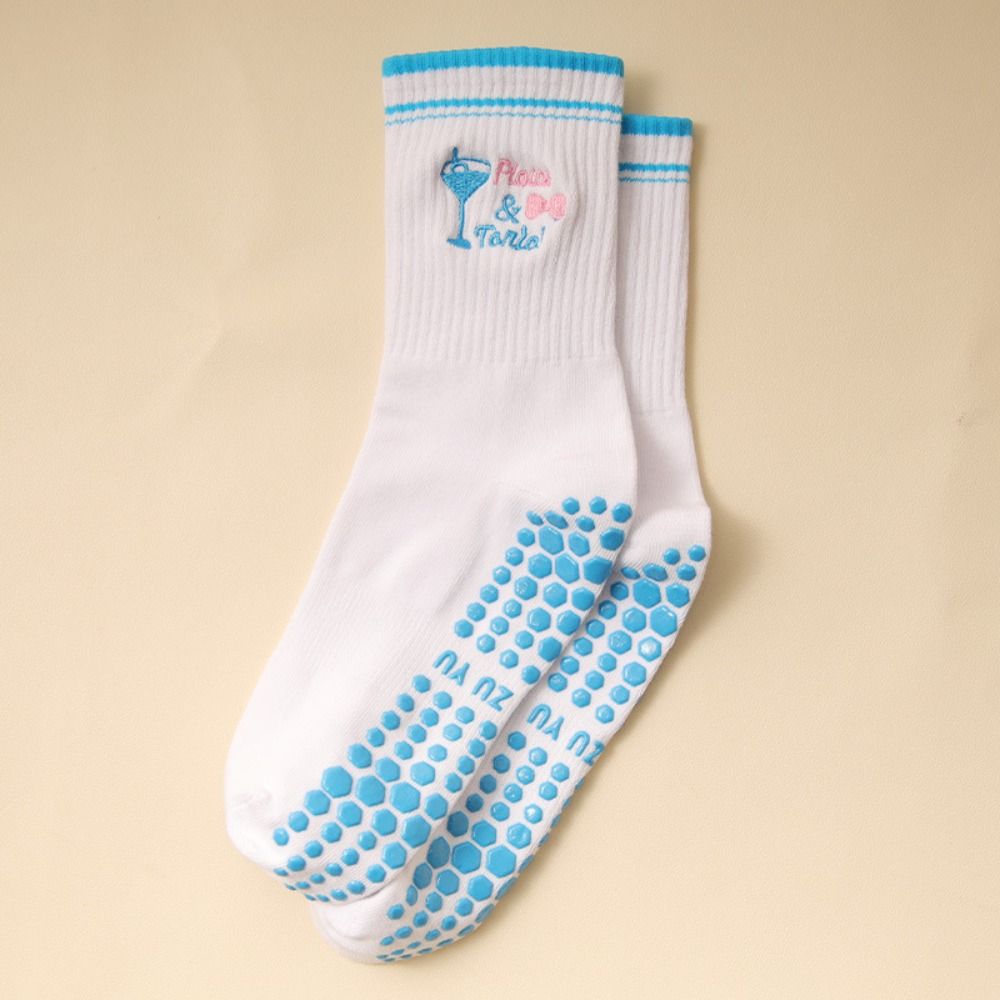 Baumwoll-Pilates-Socken Atmungsaktive Socken mit Kirschstickerei Neue Yoga-Socken