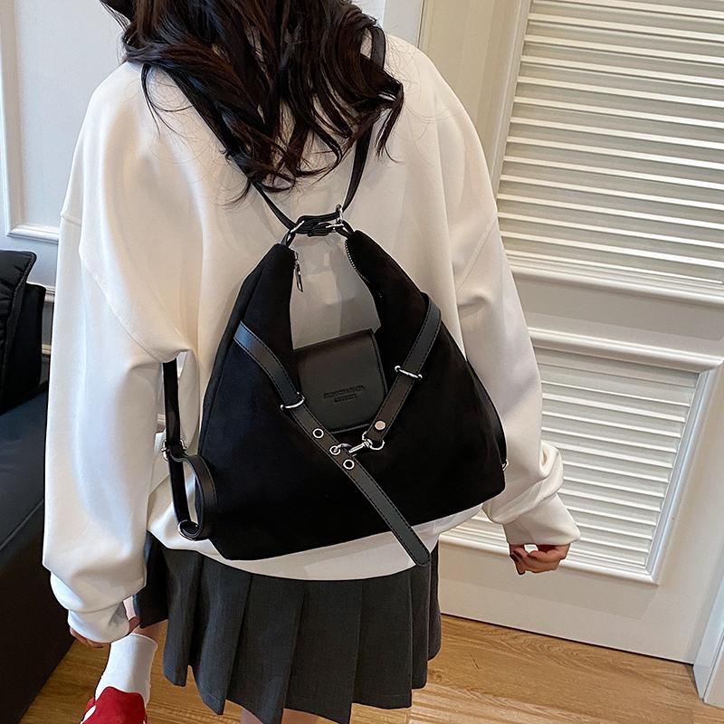 Vintage Fashion Backpack Women Faux Suede Daily Casual Shoulder Bag Designer Luxury Crossbody Bags Shopping Travel Handbags