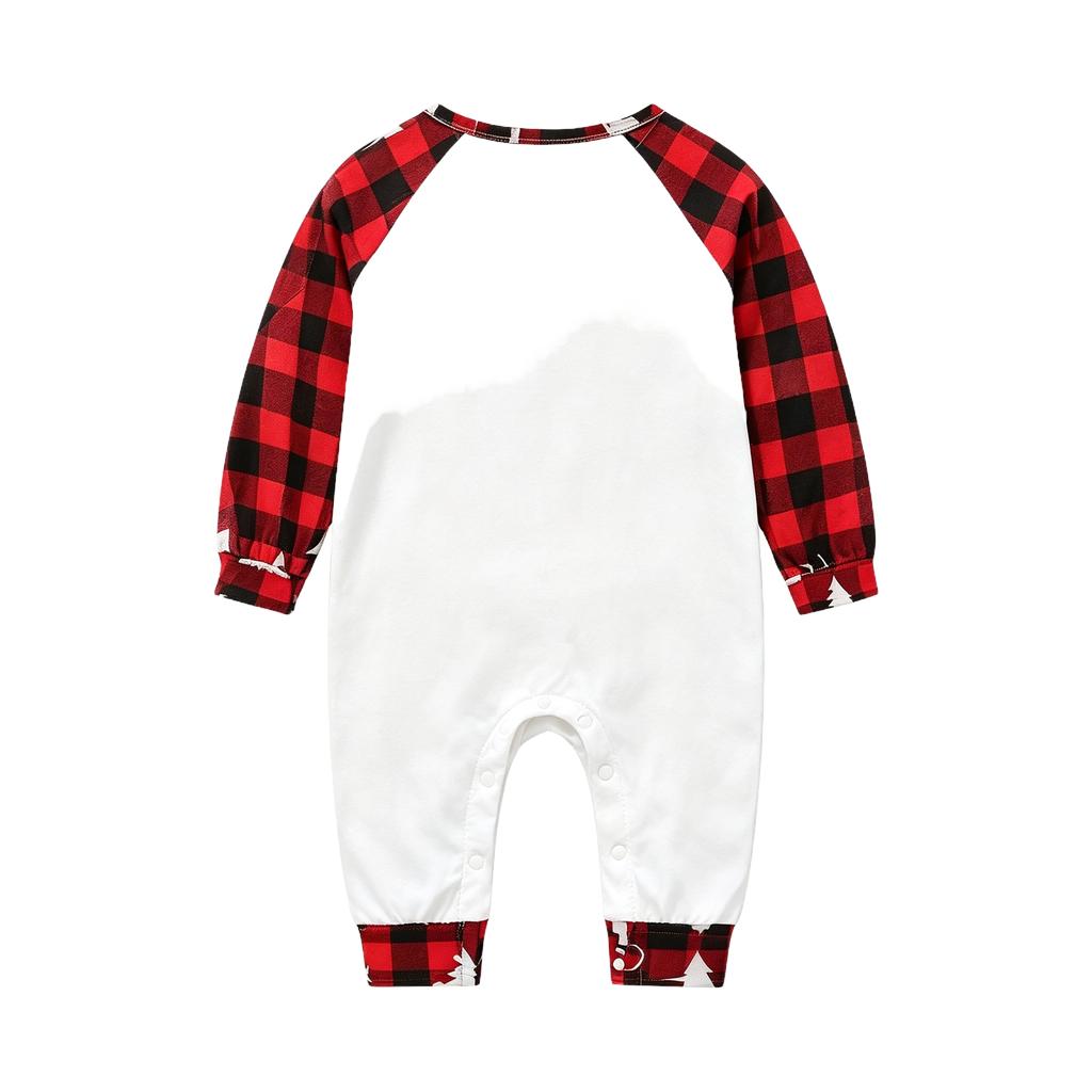 Christmas Print Neck Long Sleeve Long Pants Matching Family Pajama Set for Adults and Kids